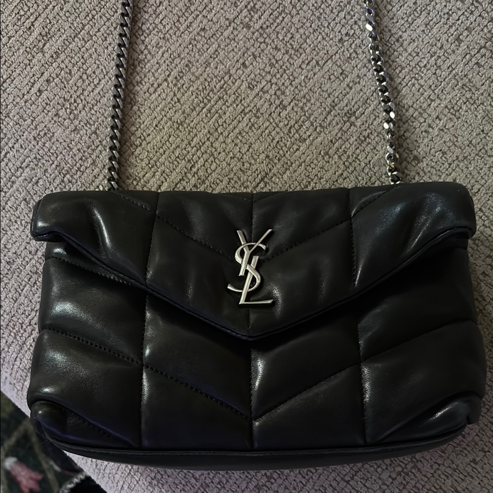 Yves Saint Laurent Black Quilted Leather Chain Bag-read my comment